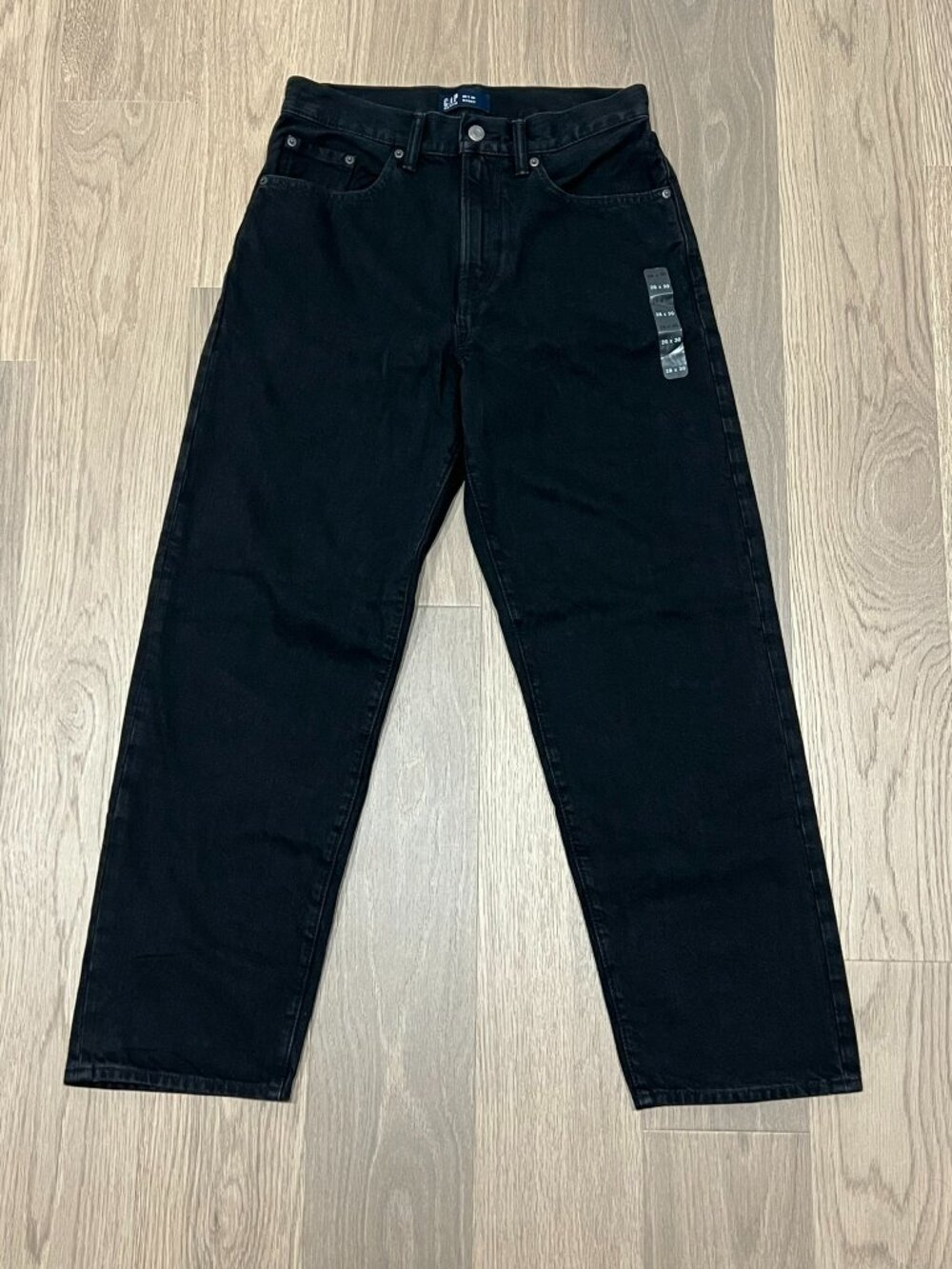 8x30 GAP Denim Womens Black Mid Rise Baggy Jeans Pants Grunge Goth Skater New